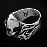 Hell Fire Skull Ring
