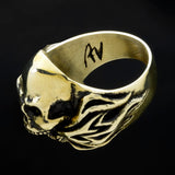 Hell Fire Skull Ring