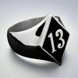 13 Bad Luck Diamond Face Ring