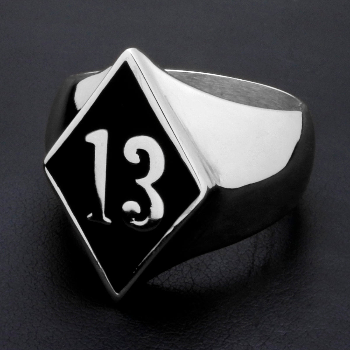 13 Bad Luck Diamond Face Ring – Big Joes Biker Rings