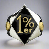 1%er Diamond Face Bi Metallic Ring