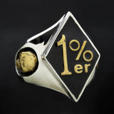 1%er Diamond Face Bi Metallic Ring
