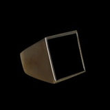 Square Oktave Font 1-Letter Bronze Rings - Ring - Big Joes Biker Rings