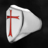 Crusader Cross Knights Templar Ring (R&W)