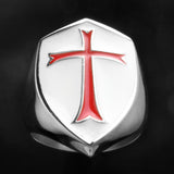 Crusader Cross Knights Templar Ring (R&W)