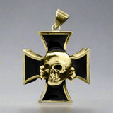 Death Head Skull Iron Cross Pendant