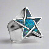Enamel Pentagram Ring