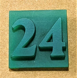 Two Digit Number Square (Oktave Font) Sterling Silver Ring