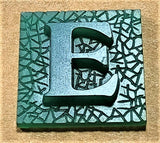 Square Oktave Font 1-Letter Bronze Rings