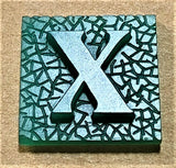 Square Oktave Font 1-Letter Sterling Silver Rings