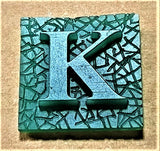 Square Oktave Font 1-Letter Sterling Silver Rings