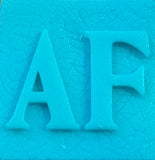 Oktave Font - A to C Two Letter Silver Rings