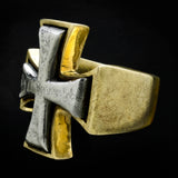 Iron Cross Bi Metallic Bronze Ring
