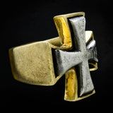 Iron Cross Bi Metallic Bronze Ring