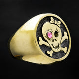 Ladies Skull and Cross Bones with Bow Ring