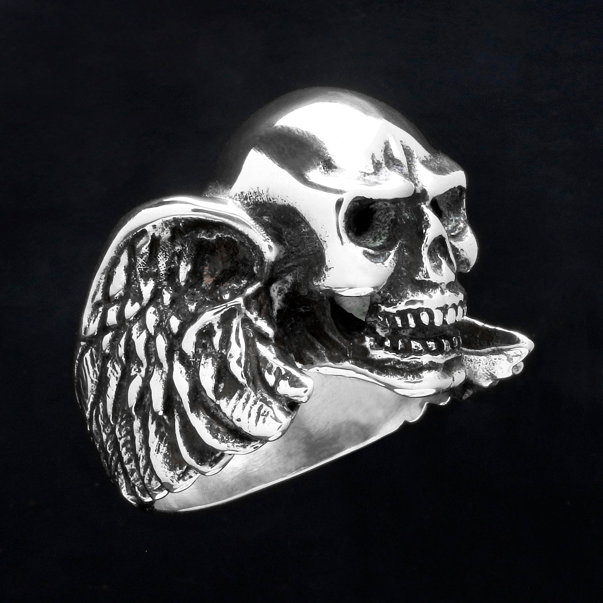 Winged Skull Ring – Big Joes Biker Rings