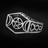 Triple Moon Pentagram Ring