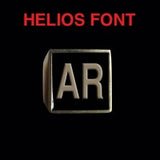 Helios Font - A to C Two Letter Bronze Rings - Ring - Big Joes Biker Rings