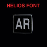 Helios Font - A to C Two Letter Silver Rings - Ring - Big Joes Biker Rings