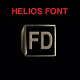 Helios Font - D to G Two Letter Bronze Rings - Ring - Big Joes Biker Rings