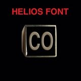 Helios Font - A to C Two Letter Bronze Rings - Ring - Big Joes Biker Rings