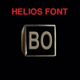 Helios Font - A to C Two Letter Bronze Rings - Ring - Big Joes Biker Rings