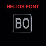 Helios Font - A to C Two Letter Steel Rings - Ring - Big Joes Biker Rings