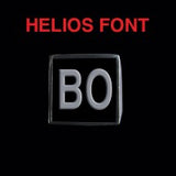 Helios Font - A to C Two Letter Silver Rings - Ring - Big Joes Biker Rings