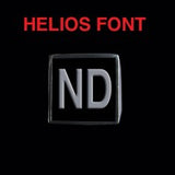 Helios Font - M to Q Two Letter Silver Rings - Ring - Big Joes Biker Rings
