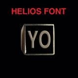 Helios Font - R to Z Two Letter Bronze Rings - Ring - Big Joes Biker Rings
