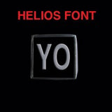 Helios Font - R to Z Two Letter Silver Rings - Ring - Big Joes Biker Rings