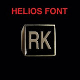 Helios Font - R to Z Two Letter Bronze Rings - Ring - Big Joes Biker Rings