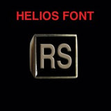 Helios Font - R to Z Two Letter Bronze Rings - Ring - Big Joes Biker Rings