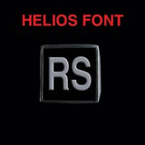 Helios Font - R to Z Two Letter Silver Rings - Ring - Big Joes Biker Rings