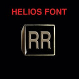 Helios Font - R to Z Two Letter Bronze Rings - Ring - Big Joes Biker Rings