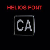 Helios Font - A to C Two Letter Silver Rings - Ring - Big Joes Biker Rings