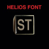 Helios Font - R to Z Two Letter Bronze Rings - Ring - Big Joes Biker Rings