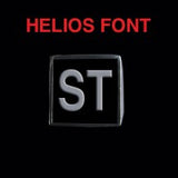 Helios Font - R to Z Two Letter Silver Rings - Ring - Big Joes Biker Rings