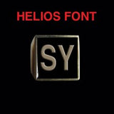Helios Font - R to Z Two Letter Bronze Rings - Ring - Big Joes Biker Rings