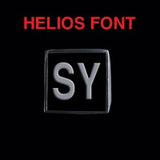 Helios Font - R to Z Two Letter Silver Rings - Ring - Big Joes Biker Rings