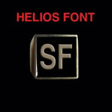 Helios Font - R to Z Two Letter Bronze Rings - Ring - Big Joes Biker Rings