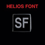 Helios Font - R to Z Two Letter Silver Rings - Ring - Big Joes Biker Rings