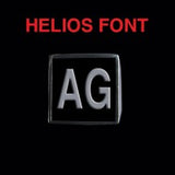 Helios Font - A to C Two Letter Silver Rings - Ring - Big Joes Biker Rings