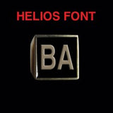 Helios Font - A to C Two Letter Bronze Rings - Ring - Big Joes Biker Rings