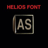 Helios Font - A to C Two Letter Bronze Rings - Ring - Big Joes Biker Rings