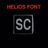 Helios Font - R to Z Two Letter Silver Rings - Ring - Big Joes Biker Rings