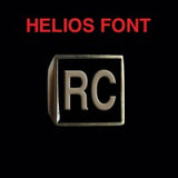 Helios Font - R to Z Two Letter Bronze Rings - Ring - Big Joes Biker Rings