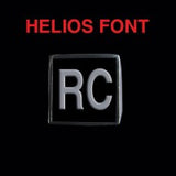 Helios Font - R to Z Two Letter Silver Rings - Ring - Big Joes Biker Rings