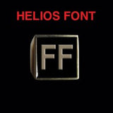 Helios Font - D to G Two Letter Bronze Rings - Ring - Big Joes Biker Rings