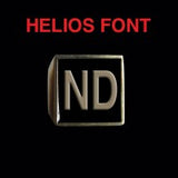 Helios Font - M to Q Two Letter Bronze Rings - Ring - Big Joes Biker Rings